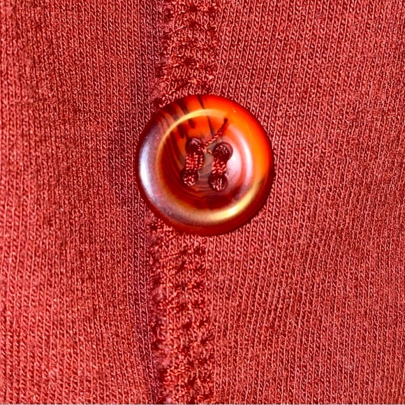 EXPRESS TRICOT knit button front maxi dress long sleeve rust fall color size S - Picture 4 of 9